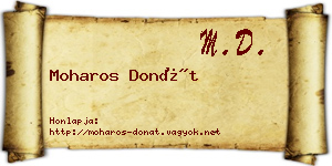 Moharos Donát névjegykártya